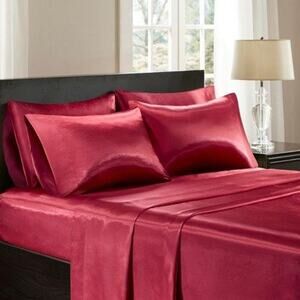 Madison Park Essentials Satin King Red Pillowcases Set of 2 Red